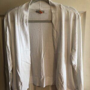 Dana Buchman open front crop length cardigan - Bright white - size XL